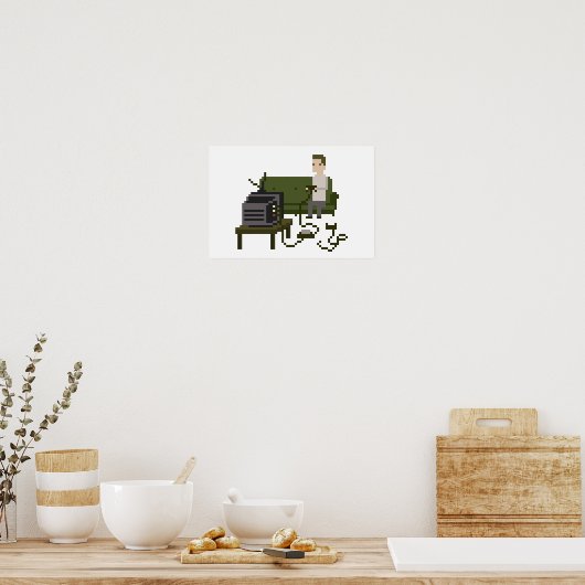 Gamer Pixel Art Poster (Keuken)