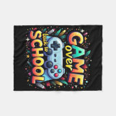 Gamer Pixel Game Over Student Ck Naar School  Fleece Deken (Voorkant (Horizontaal))