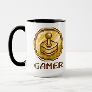 Gamer Pixel Joystick Emblem - Retro Gaming Mok