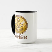 Gamer Pixel Joystick Emblem - Retro Gaming Mok (Voorkant links)