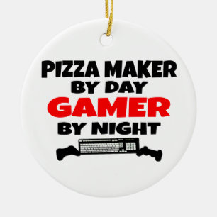 Gamer Pizza Maker Keramisch Ornament