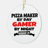 Gamer Pizza Maker Keramisch Ornament (Links)