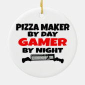 Gamer Pizza Maker Keramisch Ornament (Achterkant)