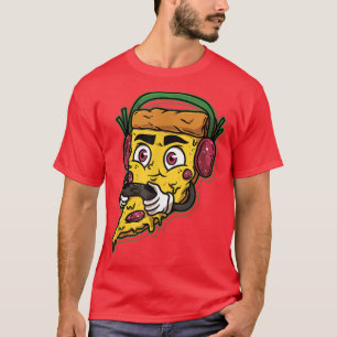 Gamer Pizza Video Games Gaming Controller Console T-shirt