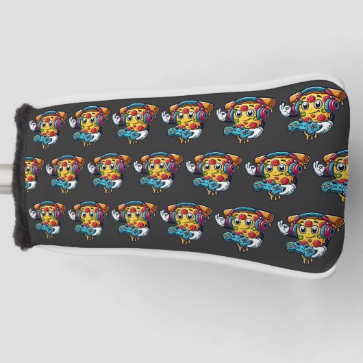 Gamer Pizza Video Gaming Food Golf Head Hoesje Golfheadcover (Voorkant)