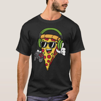 Gamer Pizza Video Gaming Funny Video Gamer Pizza L T-shirt