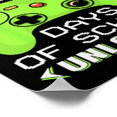 Gamer plotseling 100h dag leraar 100 dagen van de  poster (Hoek)