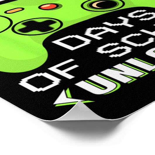 Gamer plotseling 100h dag leraar 100 dagen van de  poster (Hoek)