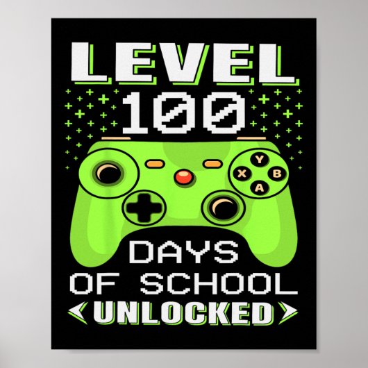 Gamer plotseling 100h dag leraar 100 dagen van de  poster (Voorkant)