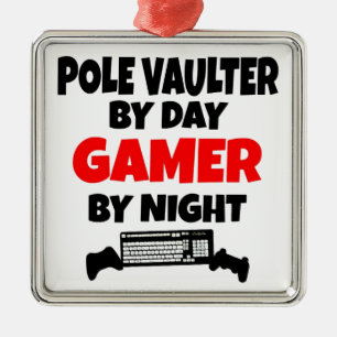 Gamer Pole Vaulter Metalen Ornament
