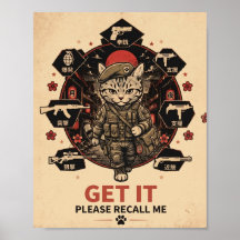 Gamer Poster Tactische Soldaat Kat Herinner Me