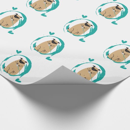 Gamer Pug Cadeaupapier (Hoek)
