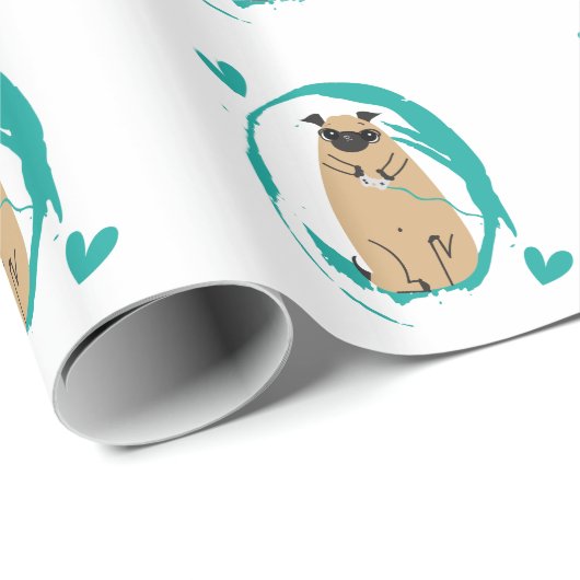 Gamer Pug Cadeaupapier (Rol Hoek)