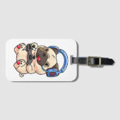 Gamer Pug Gaming Dogs Video Game Gift Ideeën Bagagelabel (Voorkant (horizontaal))