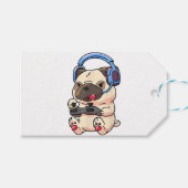 Gamer Pug Gaming Dogs Video Game Gift Ideeën Cadeaulabel (Voorkant (Horizontaal))