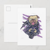 Gamer Pug Ninja Neon Bekijk Tiener graphics Gift C Briefkaart (Voorkant / Achterkant)