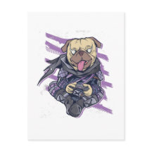 Gamer Pug Ninja Neon Look Tiener Grafische Gift Ko