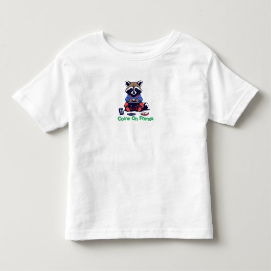 Gamer Raccoon: Level Up met schattig Baby T-shirt (Voorkant)