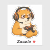 Gamer Rage Shiba Sticker (Vel)