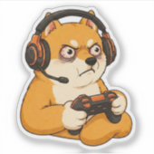 Gamer Rage Shiba Sticker (Voorkant)