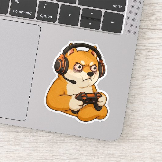 Gamer Rage Shiba Sticker (Detail)