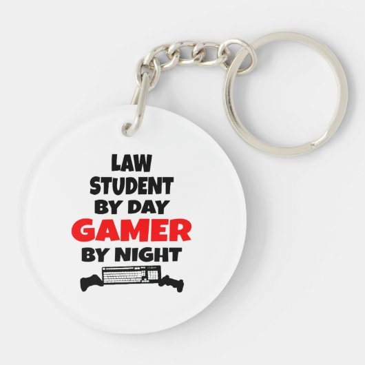 Gamer rechtenstudent sleutelhanger (Achterkant)