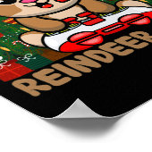 Gamer Reindeer-kerstvideogame Poster (Hoek)