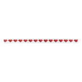 Gamer Retro 8-bits Pixel Heart Ribbon Satijnen Lint (Voorkant)