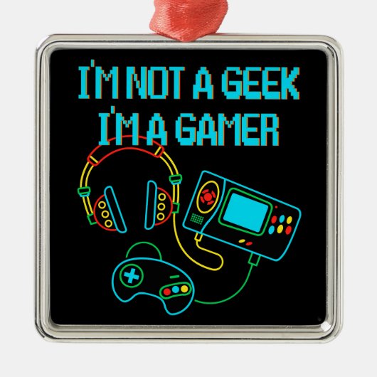 Gamer Retro Neon Metalen Ornament (Voorkant)