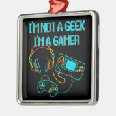 Gamer Retro Neon Metalen Ornament (Links)