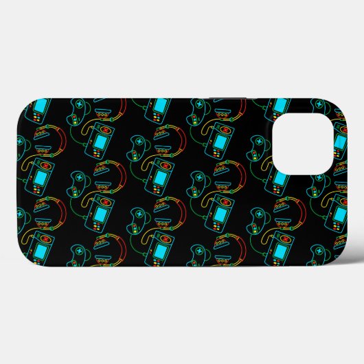 Gamer Retro Neon Patroon Case-Mate iPhone Case (Achterkant (horizontaal))