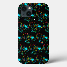 Gamer Retro Neon Patroon Case-Mate iPhone Case
