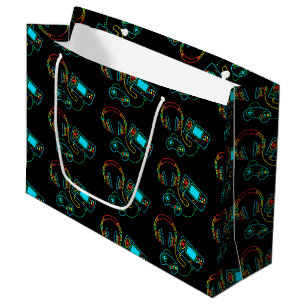 Gamer Retro Neon Patroon Groot Cadeauzakje
