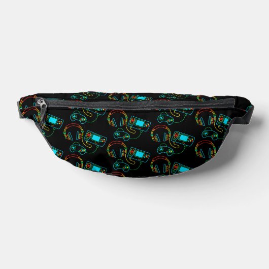 Gamer Retro Neon Patroon Heuptasje (Liggend)