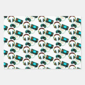 Gamer Retro Neon Patroon Inpakpapier Vel (Voorkant 3)