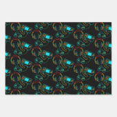 Gamer Retro Neon Patroon Inpakpapier Vel (Voorkant)