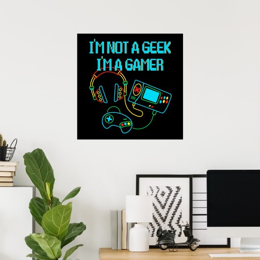 Gamer Retro Neon Poster (Thuiskantoor)