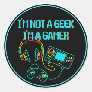 Gamer Retro Neon Ronde Sticker