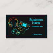 Gamer Retro Neon Zwart Visitekaartje (Voorkant)