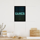 Gamer Retro Old School - Grappig videogamer, gamin Poster (Keuken)
