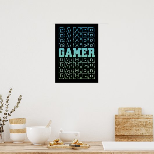 Gamer Retro Old School - Grappig videogamer, gamin Poster (Keuken)