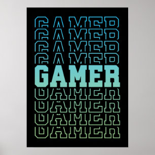 Gamer Retro Old School - Grappig videogamer, gamin Poster