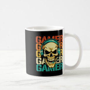 Gamer - Retro Skull Gaming Lover Console Spel Vide Koffiemok