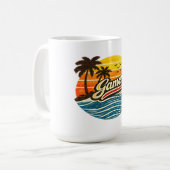 Gamer Retro Sunset Design Koffiemok (Voorkant links)