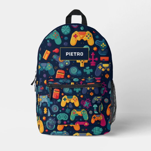 Gamer Retro  Videogame Aangepaste Naam Bedrukte Rugzak (Voorkant)
