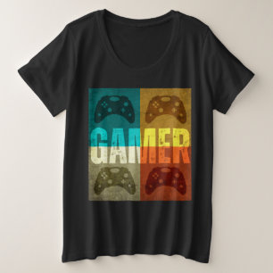GAMER RETRO VIDEOSPELCONTROLLER  GROTE MAAT T-SHIRT