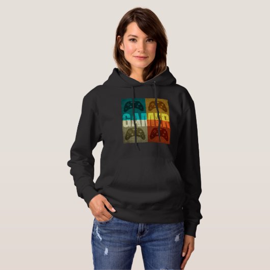 GAMER RETRO VIDEOSPELCONTROLLER HOODIE (Voorkant volledig)