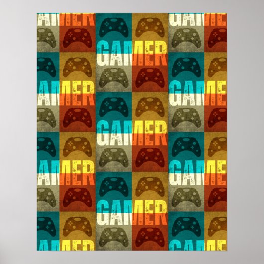 GAMER RETRO VIDEOSPELCONTROLLER POSTER (Voorkant)
