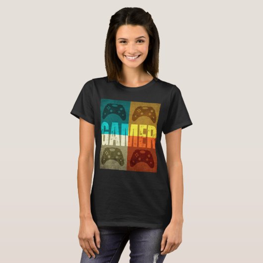 GAMER RETRO VIDEOSPELCONTROLLER T-shirt (Voorkant volledig)