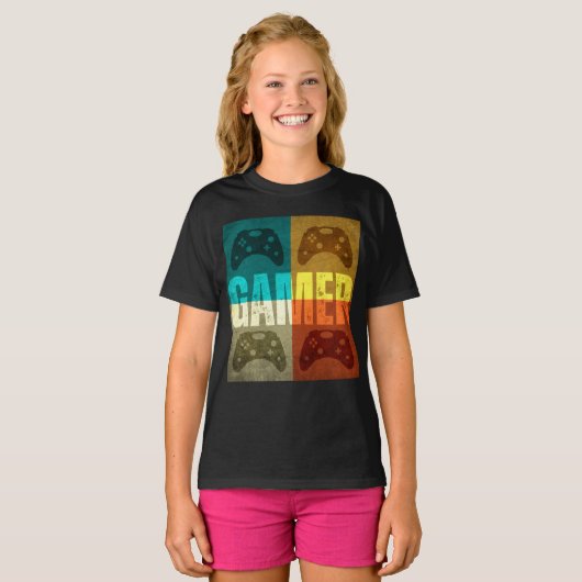 GAMER RETRO VIDEOSPELCONTROLLER T-shirt (Voorkant volledig)